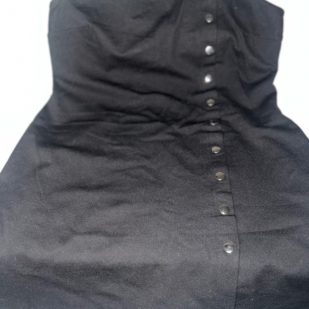 New Look Black Strapless Snap-Front Dress